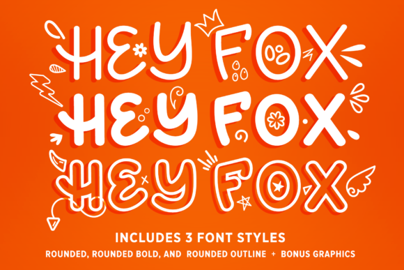 Hey Fox Rounded Font Trio: A Playful, Versatile Typeface for Designers and Creators