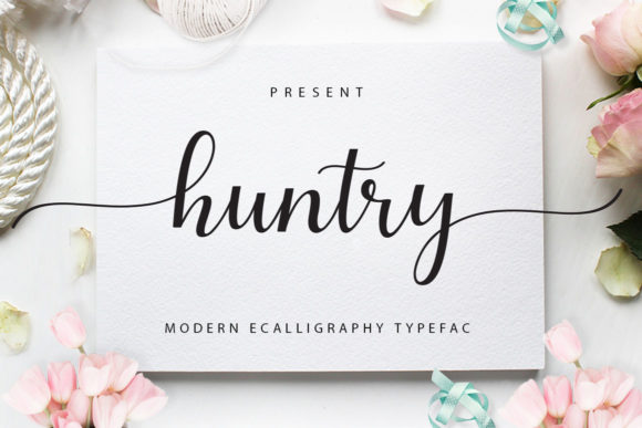 Huntry Font: Where Bold Handwriting Meets Romantic Elegance